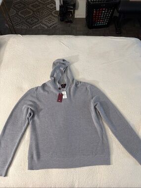 BrunoMagli Light Gray Hooded wool Knit Sweater